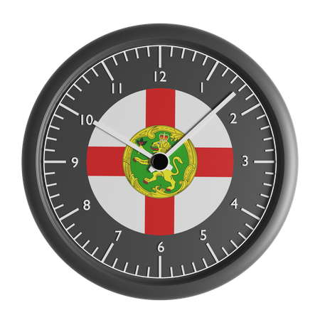 Reloj de pared con la bandera de Alderney.  3D Icon