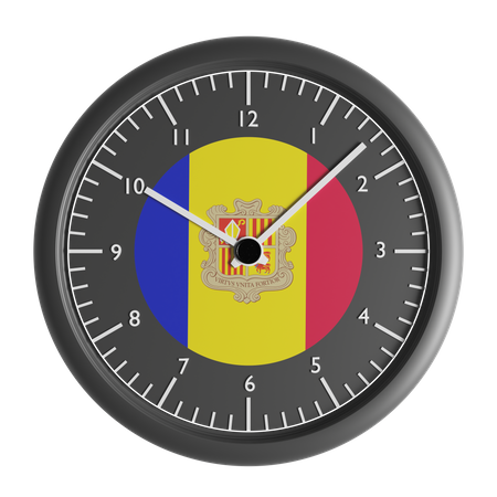 Reloj de pared con la bandera de Andorra  3D Icon