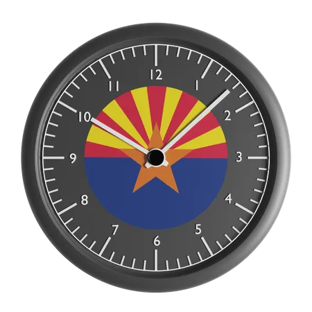 Reloj de pared con la bandera de Arizona.  3D Icon