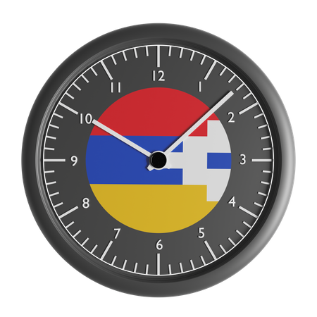 Reloj de pared con la bandera de Artsaj.  3D Icon
