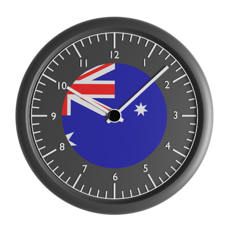 Reloj de pared con la bandera de Australia.  3D Icon