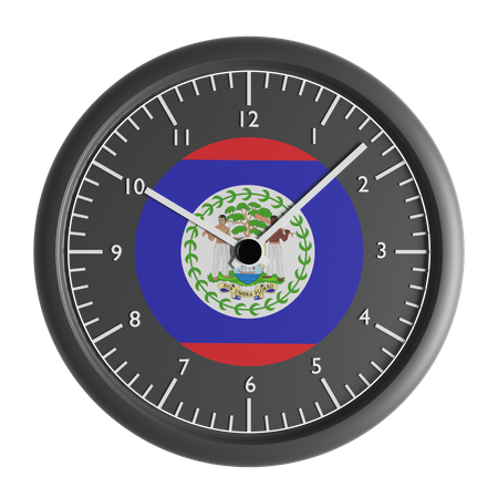 Reloj de pared con la bandera de Belice.  3D Icon