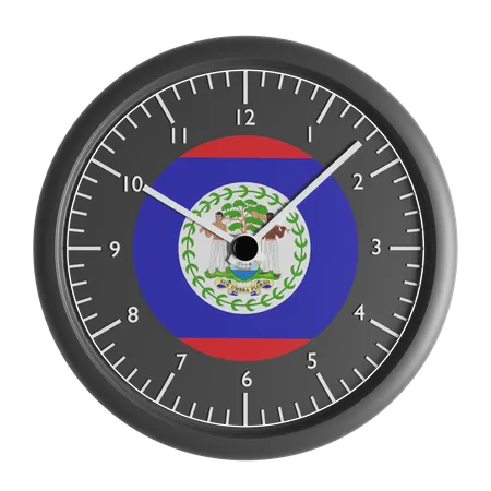 Reloj de pared con la bandera de Belice.  3D Icon