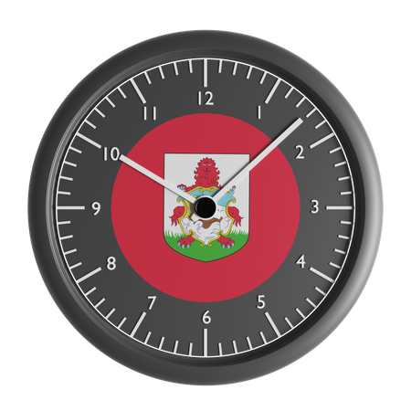 Reloj de pared con la bandera de Bermudas.  3D Icon