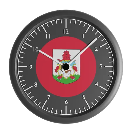 Reloj de pared con la bandera de Bermudas.  3D Icon