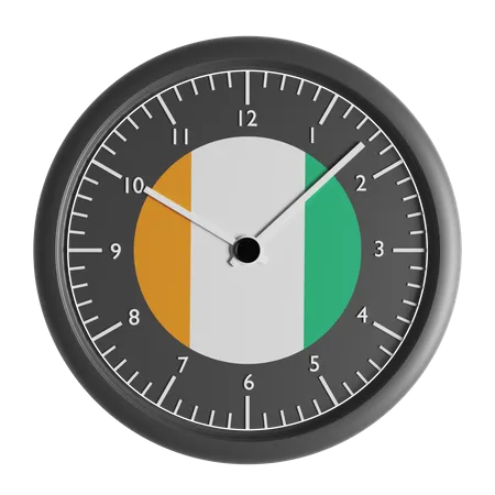 Reloj de pared con la bandera de Costa de Marfil  3D Icon