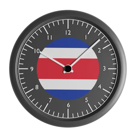Reloj de pared con la bandera de Costa Rica.  3D Icon