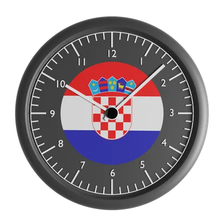 Reloj de pared con la bandera de Croacia.  3D Icon