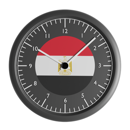 Reloj de pared con la bandera de Egipto.  3D Icon