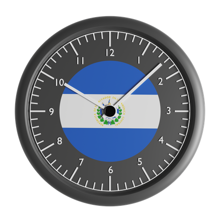 Reloj de pared con la bandera de El Salvador.  3D Icon
