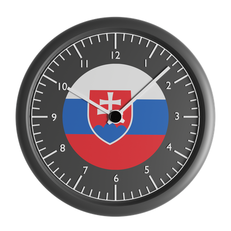 Reloj de pared con la bandera de Eslovaquia.  3D Icon