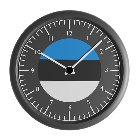 Reloj de pared con la bandera de Estonia.  3D Icon