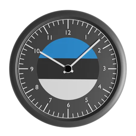 Reloj de pared con la bandera de Estonia.  3D Icon