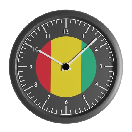 Reloj de pared con la bandera de Guinea  3D Icon