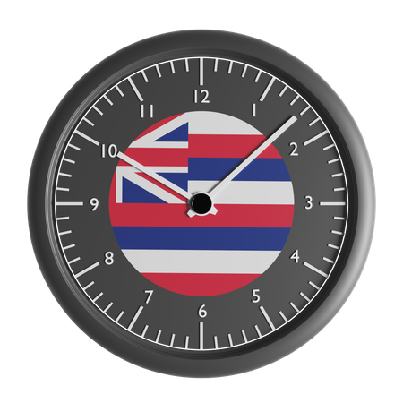 Reloj de pared con la bandera de Hawaii.  3D Icon