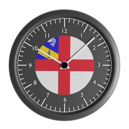 Reloj de pared con la bandera de Herm.  3D Icon