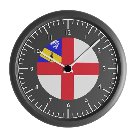 Reloj de pared con la bandera de Herm.  3D Icon