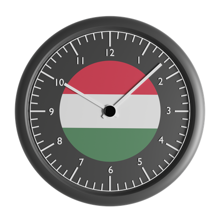 Reloj de pared con la bandera de Hungría.  3D Icon