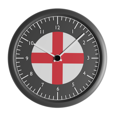 Reloj de pared con la bandera de Inglaterra.  3D Icon