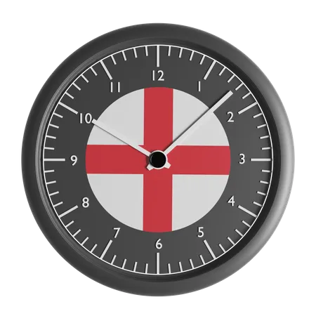 Reloj de pared con la bandera de Inglaterra.  3D Icon
