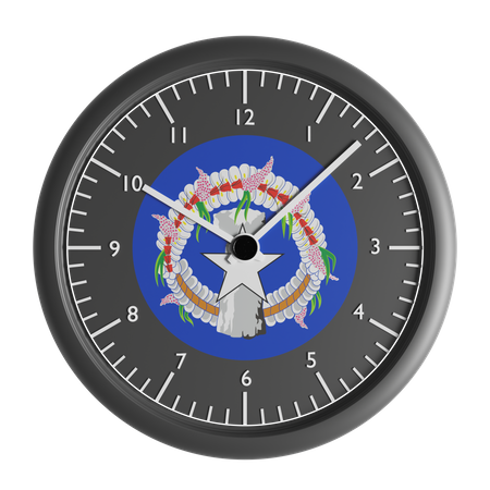 Reloj de pared con la bandera de las Islas Marianas del Norte  3D Icon