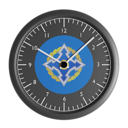 Reloj de pared con la bandera de la Organización del Tratado de Seguridad Colectiva  3D Icon