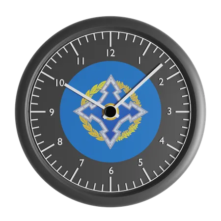 Reloj de pared con la bandera de la Organización del Tratado de Seguridad Colectiva  3D Icon