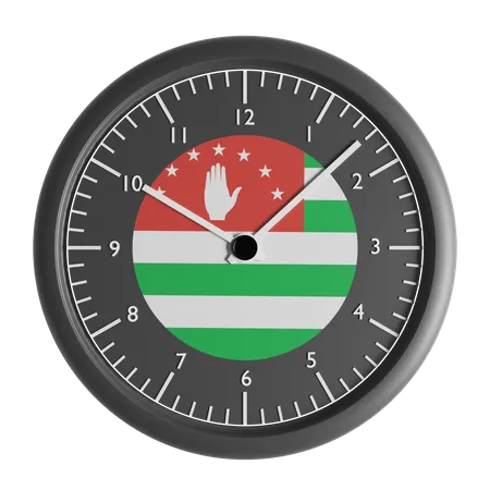 Reloj de pared con la bandera de la República de Abjasia.  3D Icon