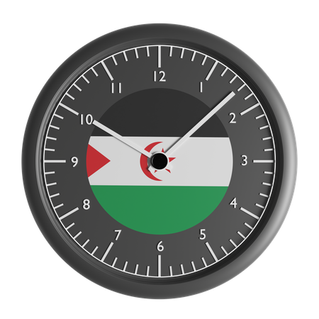 Reloj de pared con la bandera de la República Árabe Saharaui Democrática  3D Icon