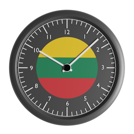 Reloj de pared con la bandera de Lituania.  3D Icon