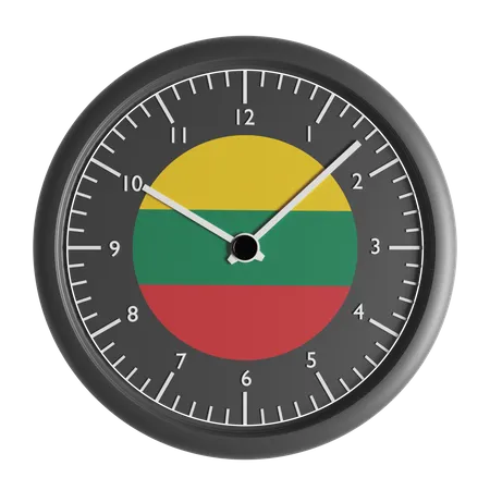 Reloj de pared con la bandera de Lituania.  3D Icon