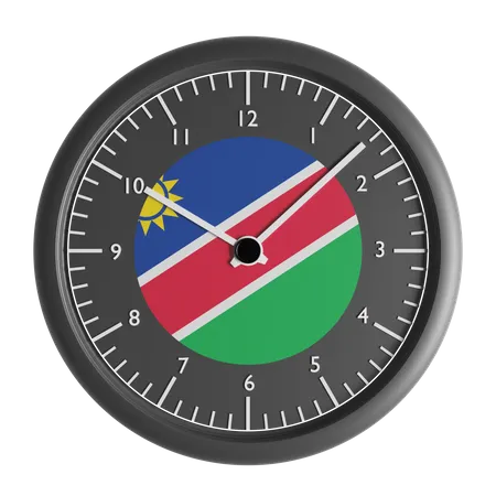 Reloj de pared con la bandera de Namibia  3D Icon