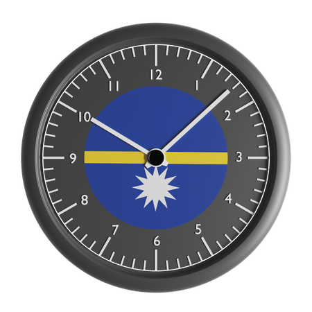 Reloj de pared con la bandera de Nauru.  3D Icon