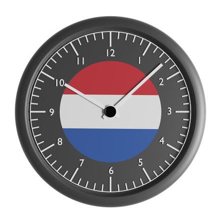 Reloj de pared con la bandera de Holanda.  3D Icon