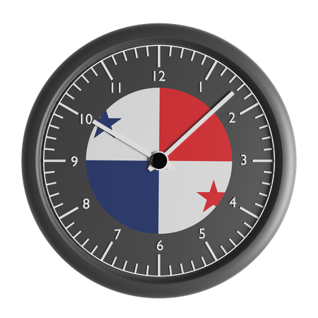 Reloj de pared con la bandera de Panamá.  3D Icon