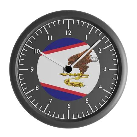 Reloj de pared con la bandera de Samoa Americana.  3D Icon