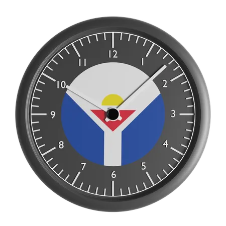 Reloj de pared con la bandera de San Martín.  3D Icon