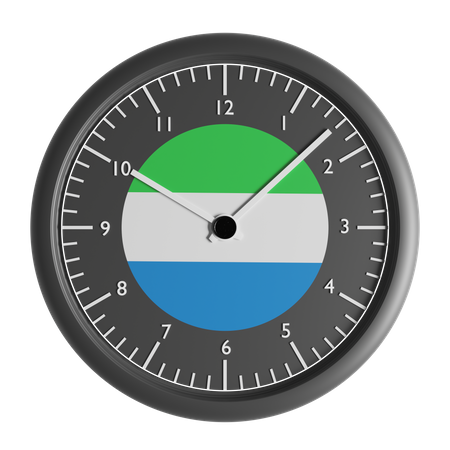 Reloj de pared con la bandera de Sierra Leona  3D Icon