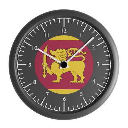 Reloj de pared con la bandera de Sri Lanka.  3D Icon