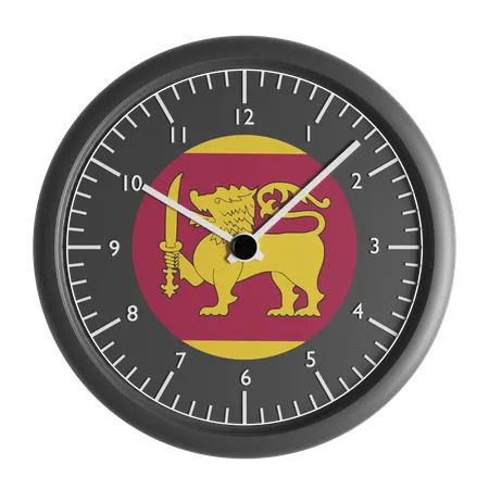 Reloj de pared con la bandera de Sri Lanka.  3D Icon