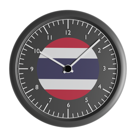 Reloj de pared con la bandera de Tailandia.  3D Icon