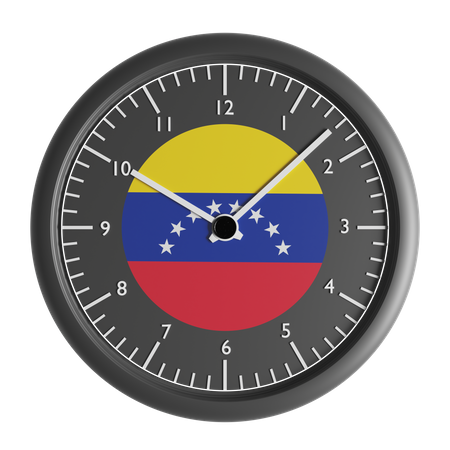 Reloj de pared con la bandera de Venezuela.  3D Icon