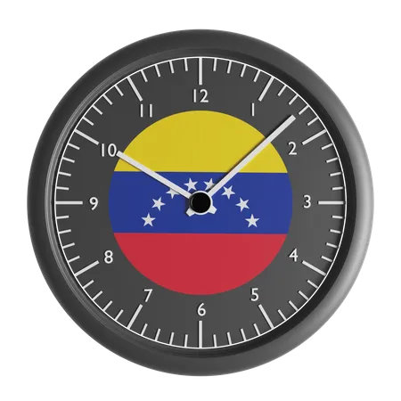 Reloj de pared con la bandera de Venezuela.  3D Icon