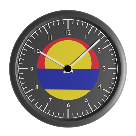 Reloj de pared con la bandera del atolón de Palmira.  3D Icon