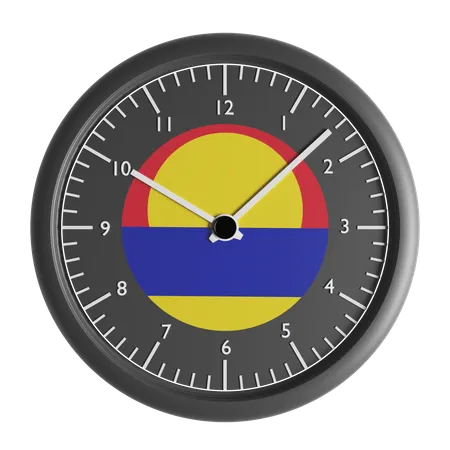 Reloj de pared con la bandera del atolón de Palmira.  3D Icon