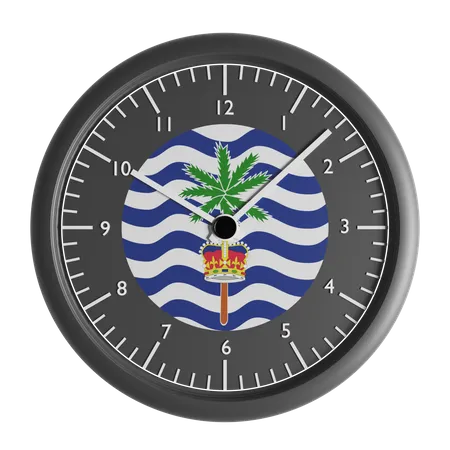 Reloj de pared con la bandera del Comisionado del Territorio Británico del Océano Índico  3D Icon