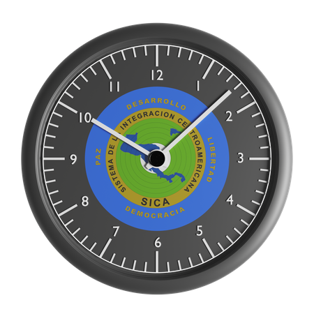 Reloj de pared con la bandera del Sistema de Integración Centroamericana  3D Icon