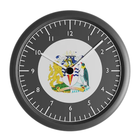 Reloj de pared con la bandera del Territorio Antártico Británico  3D Icon