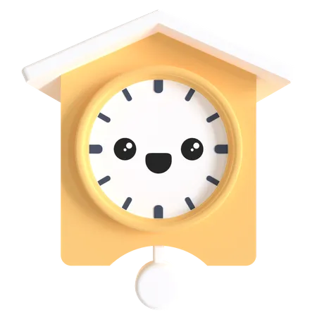 Reloj de pared feliz  3D Illustration