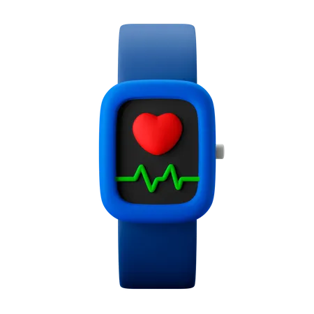 Reloj Inteligente Con Monitor De Frecuencia Cardiaca Icono 3 D Editable 3D Icon